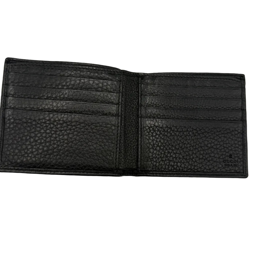 Gucci Interlocking G Continental Flap Wallet in Black Dollar Calf Leather