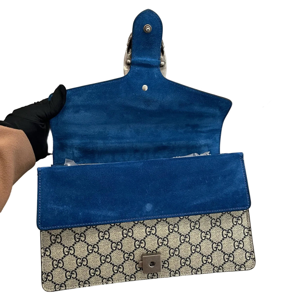 Gucci Dionysus GG Supreme Blooms Medium Shoulder Bag Blue