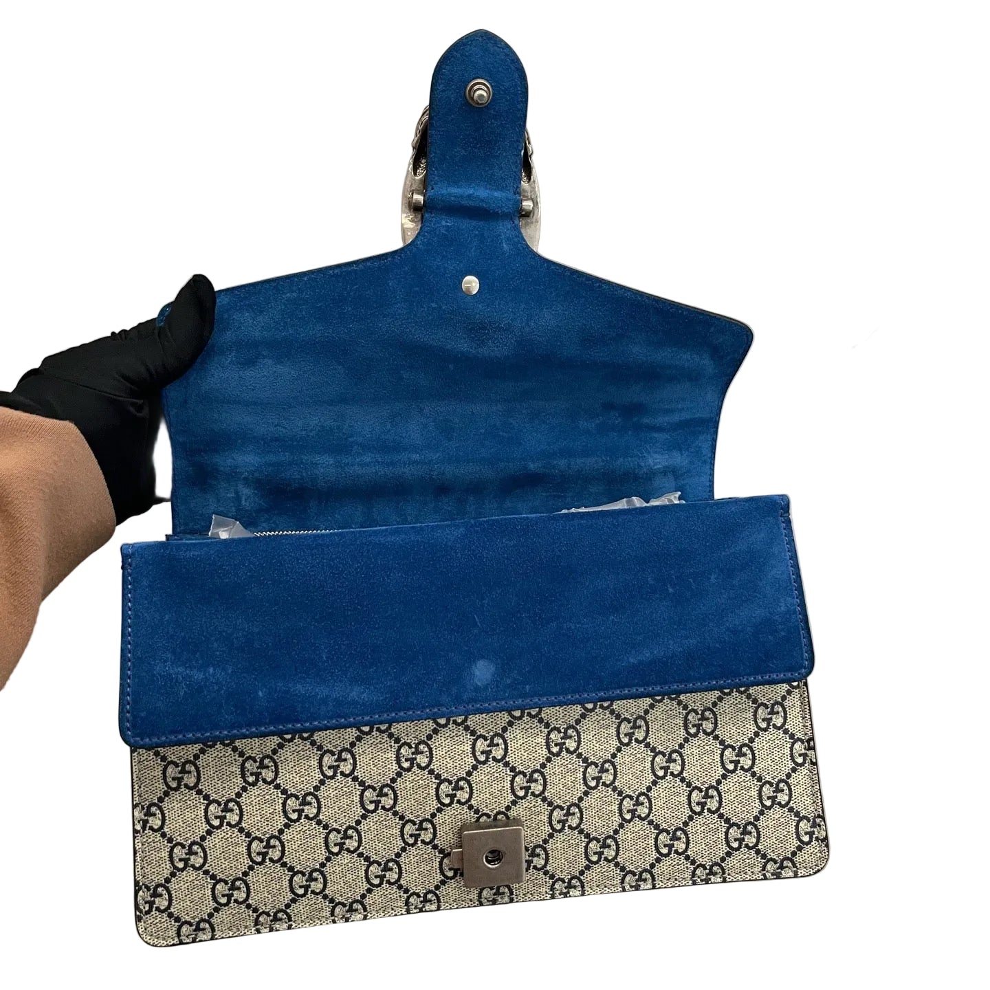 Gucci Dionysus GG Supreme Blooms Medium Shoulder Bag Blue
