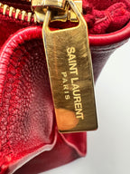 Yves Saint Laurent (YSL) Muse Two Bag in Red Textured Leather
