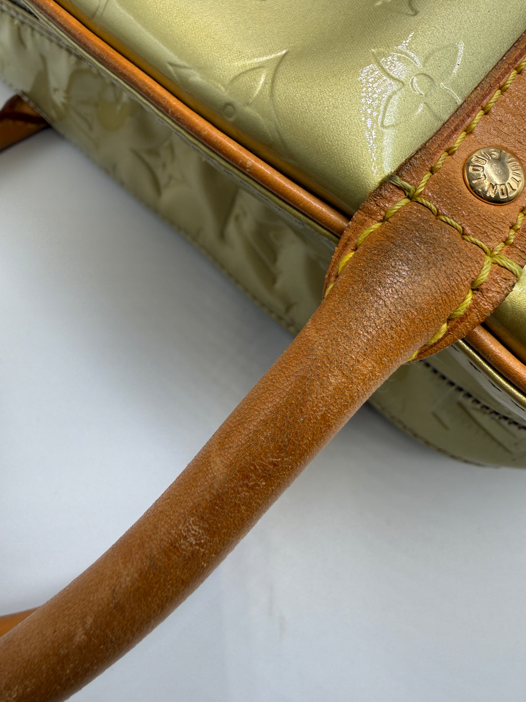 Louis Vuitton Monogram Vernis Soufflot / Tompkins Square Satchel in Bronze