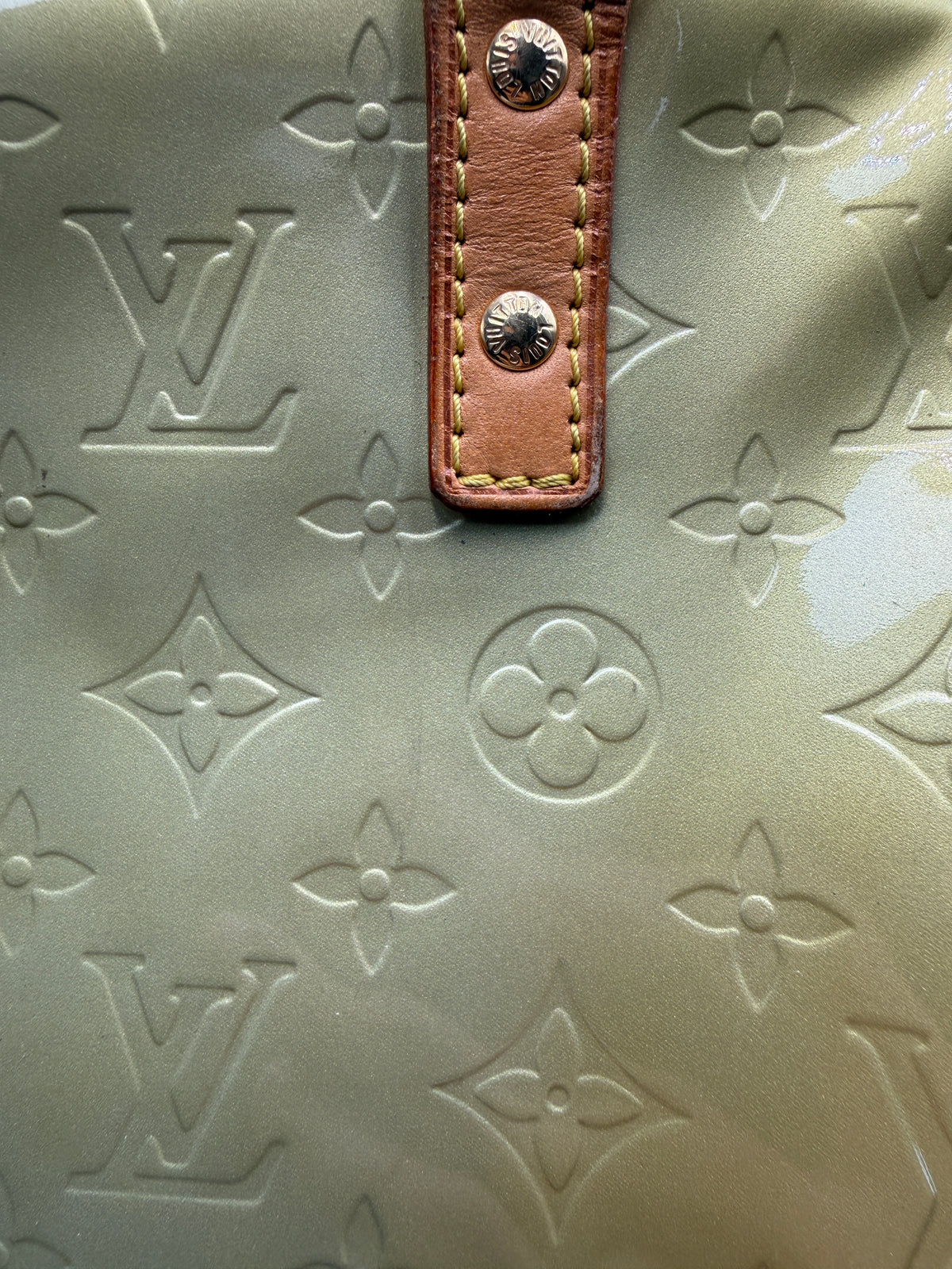 Louis Vuitton Monogram Vernis Soufflot / Tompkins Square Satchel in Bronze