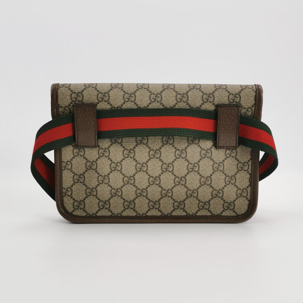 Gucci Neo Vintage GG Supreme Belt Bag – Beige/Ebony Canvas – Pre-owned Authentic Waist Bag