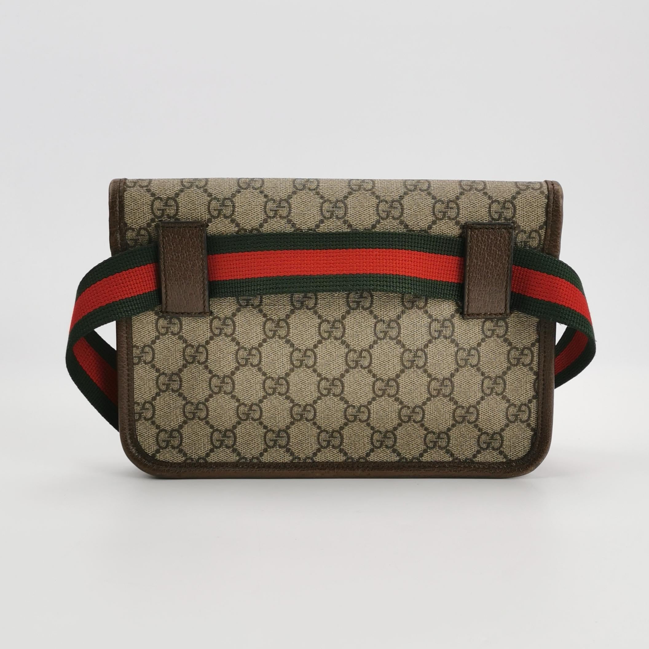 Gucci Neo Vintage GG Supreme Belt Bag – Beige/Ebony Canvas – Pre-owned Authentic Waist Bag