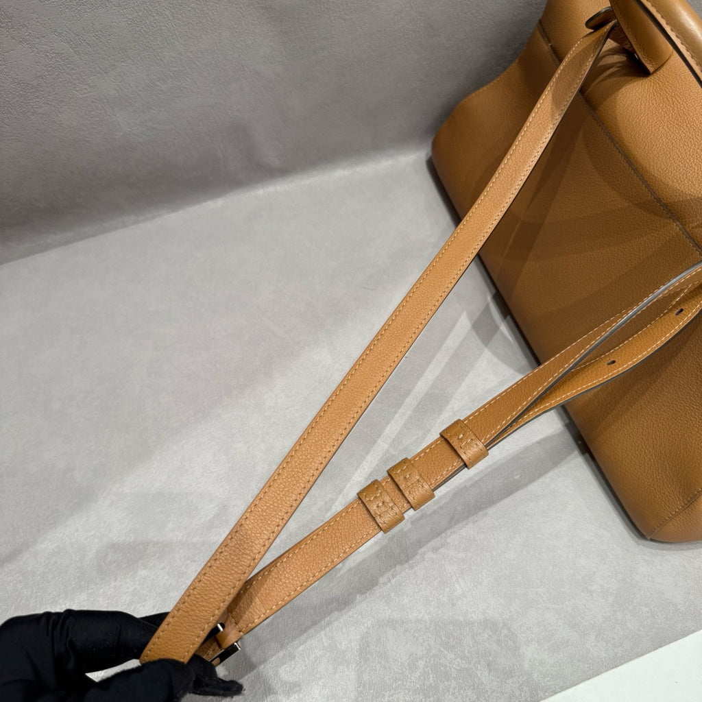 Delvaux Brillant East/West Handbag in Tan Box Calf Leather