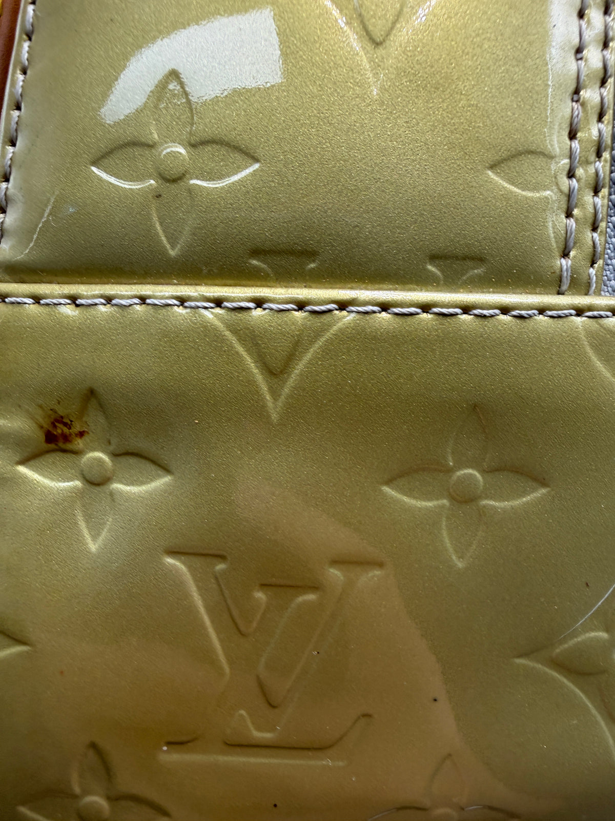 Louis Vuitton Monogram Vernis Soufflot / Tompkins Square Satchel in Bronze