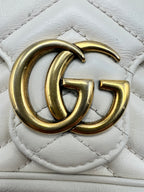 Gucci GG Marmont Super Mini Shoulder Bag Beige Matelassé Leather