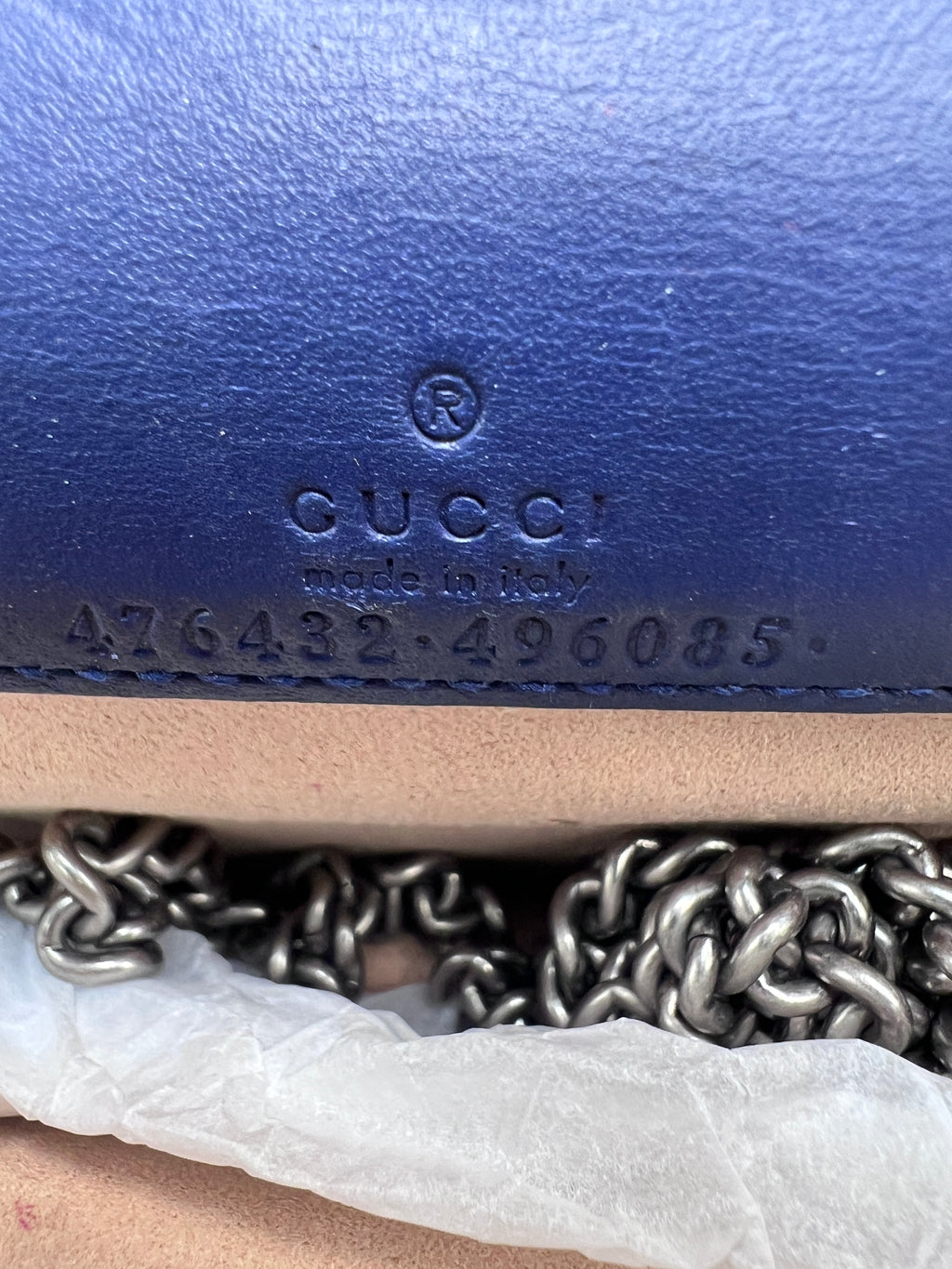 Gucci Dionysus Crystal-Embellished Super Mini Bag / Clutch in Royal Blue Velvet
