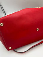 Gucci GG Canvas & Red Leather Heart Charm Shoulder Bag