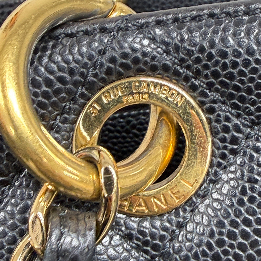 Chanel Grand Shopping Tote (GST) in Black Caviar Leather with Gold Hardware