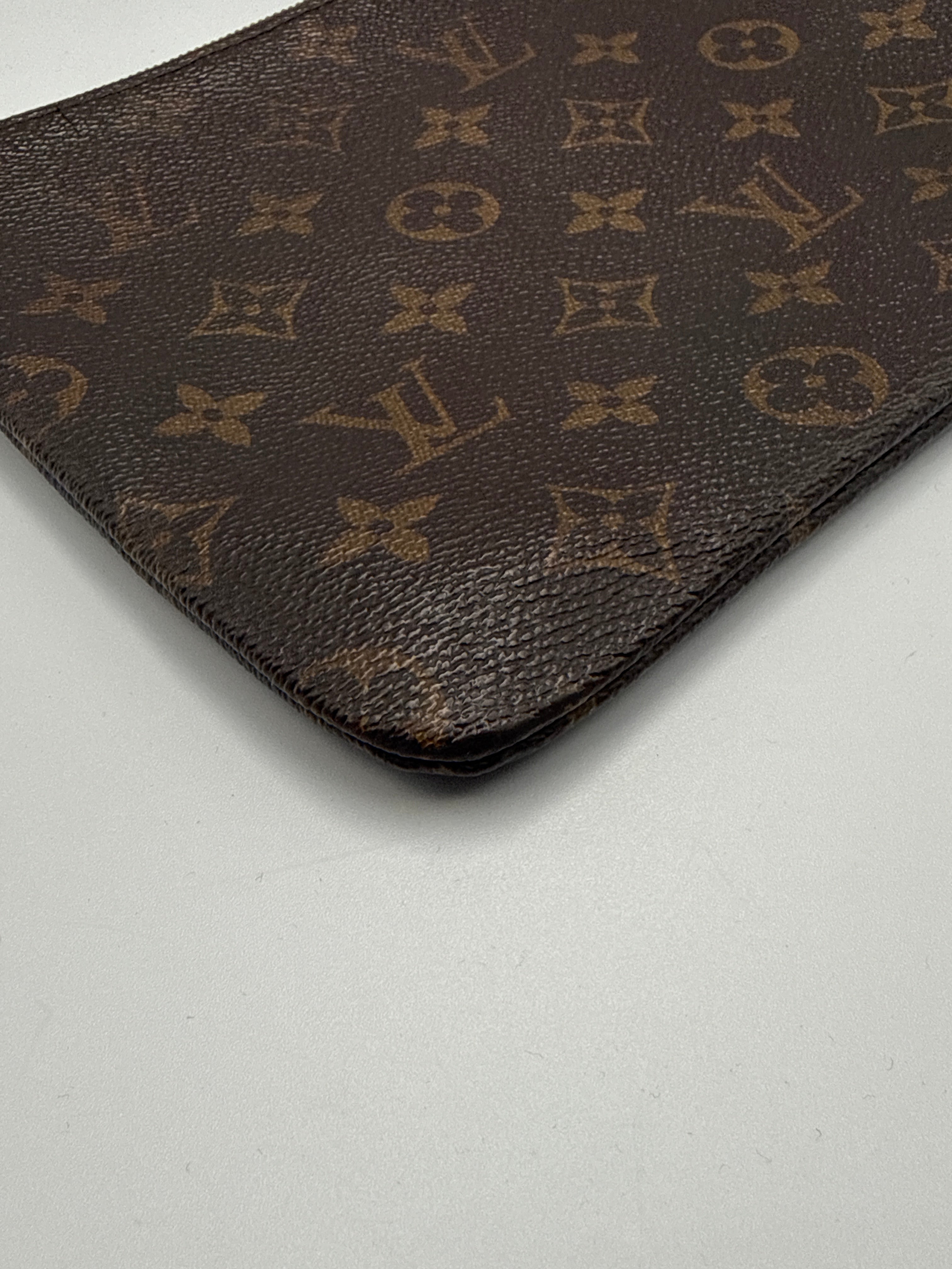 Vintage Louis Vuitton Monogram Pouch - Toiletry Case with Red Interior
