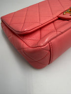Chanel Small Flap Bag in Coral Pink Lambskin Leather