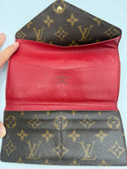 Louis Vuitton Josephine Wallet Monogram Canvas – Red Leather Interior