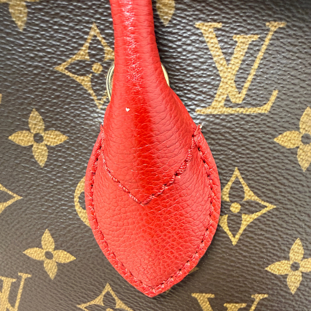 Louis Vuitton Flandrin Bag in Monogram Canvas and Red Calfskin