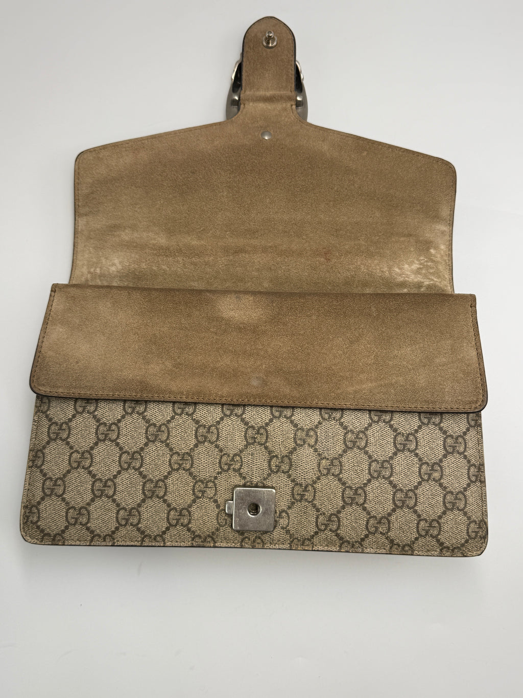Gucci Dionysus GG Supreme Medium Shoulder Bag Brown