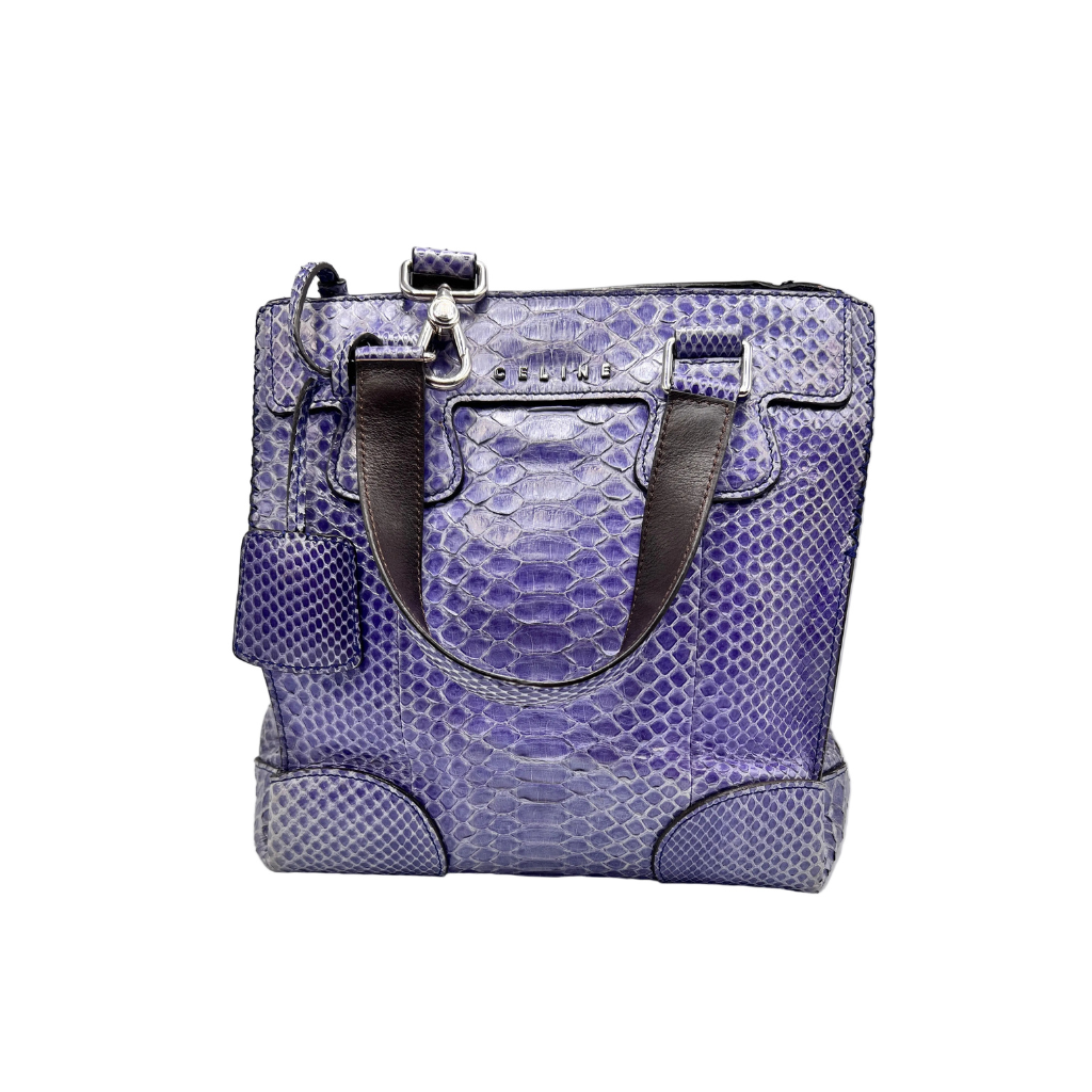 Céline Purple Python Convertible Satchel Bag