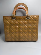 Christian Dior Large Lady Dior Patent Leather Bag