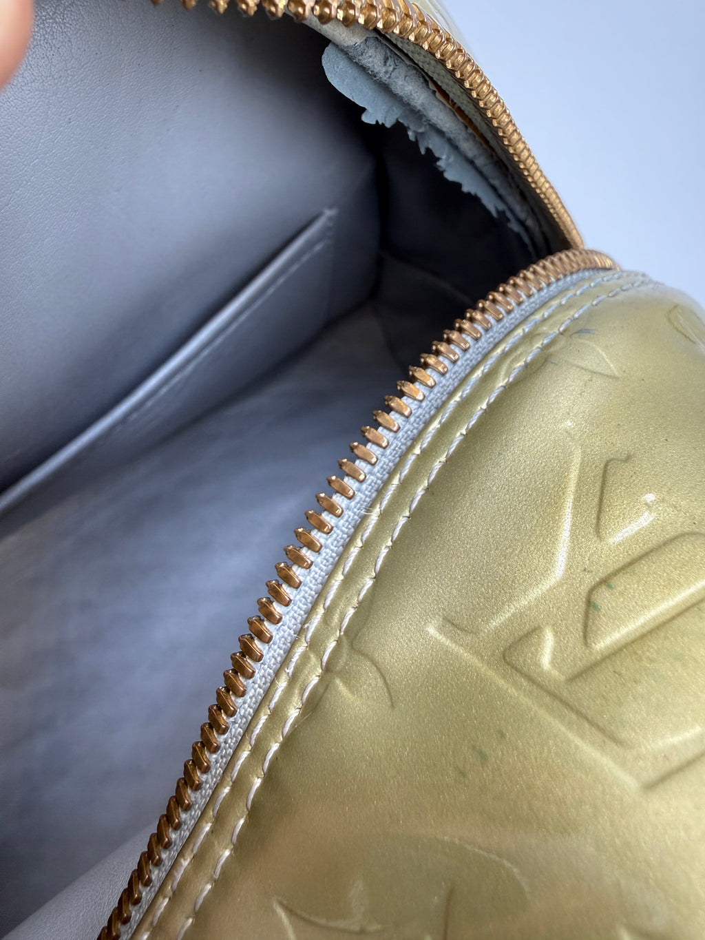 Louis Vuitton Monogram Vernis Soufflot / Tompkins Square Satchel in Bronze