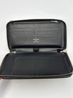 Pre-owned Louis Vuitton Black Epi Leather Brazza Long Wallet