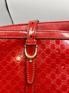 Gucci Red Guccissima Patent Leather Tote Bag