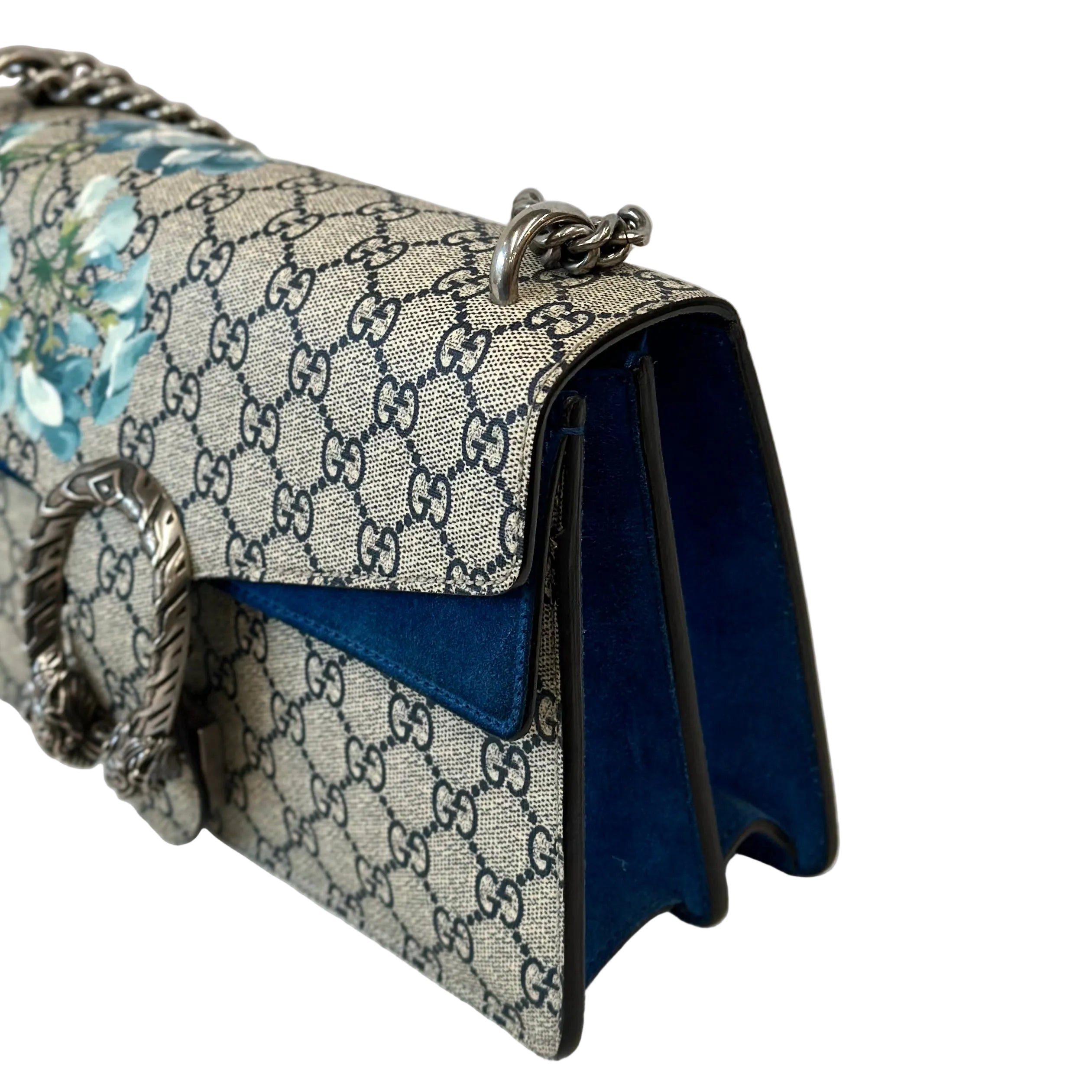 Gucci Dionysus GG Supreme Blooms Medium Shoulder Bag Blue