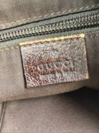 Gucci Vintage Half-Moon Shoulder Bag in GG Canvas with Web Strap