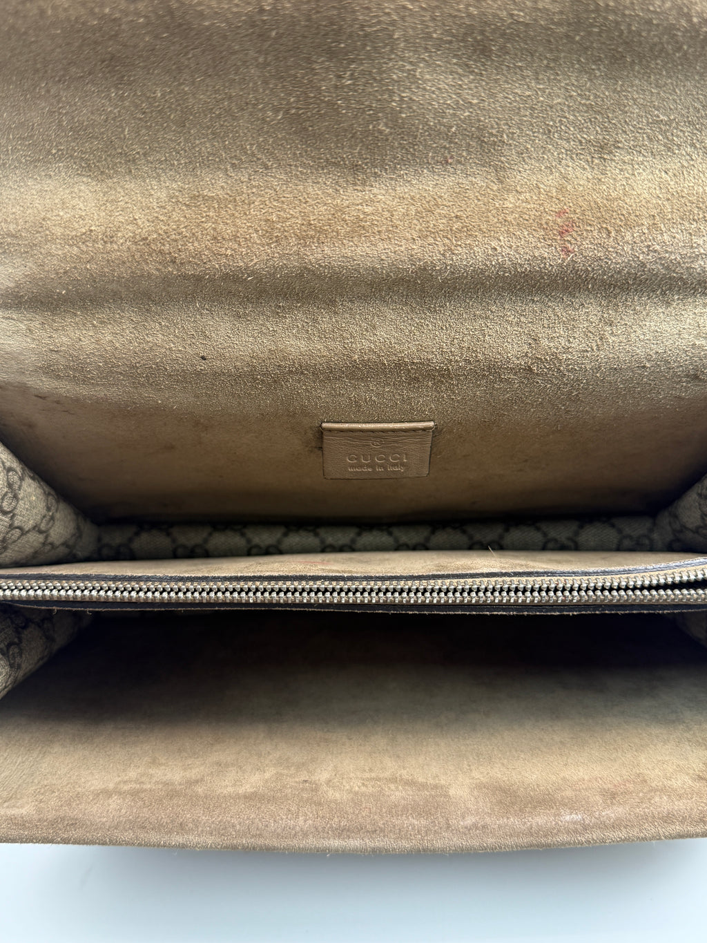 Gucci Dionysus GG Supreme Medium Shoulder Bag Brown