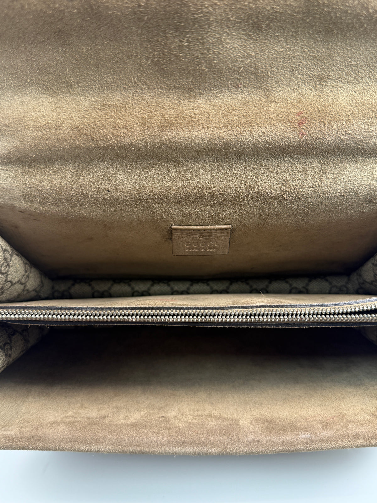 Gucci Dionysus GG Supreme Medium Shoulder Bag Brown