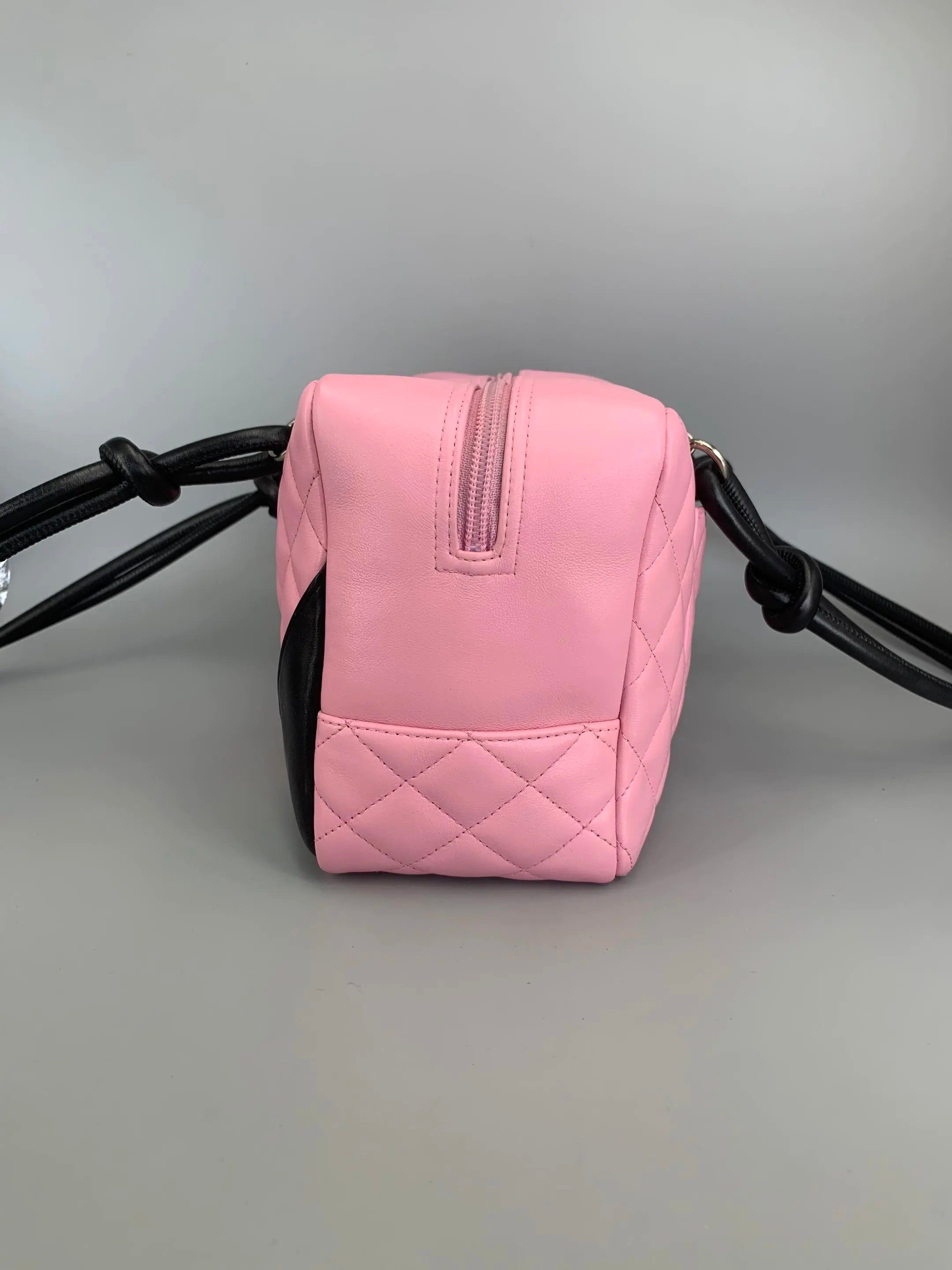 Chanel Cambon Bowler Bag Pink Quilted Leather