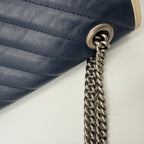 Gucci Marmont Medium Bag in Blue Leather Crossbody Bag