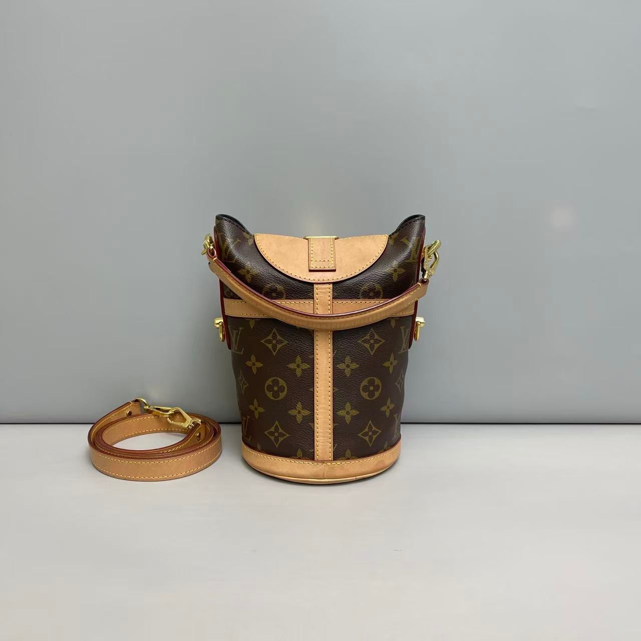 Louis Vuitton Monogram Canvas Duffle Bucket Bag with S-Lock Hardware