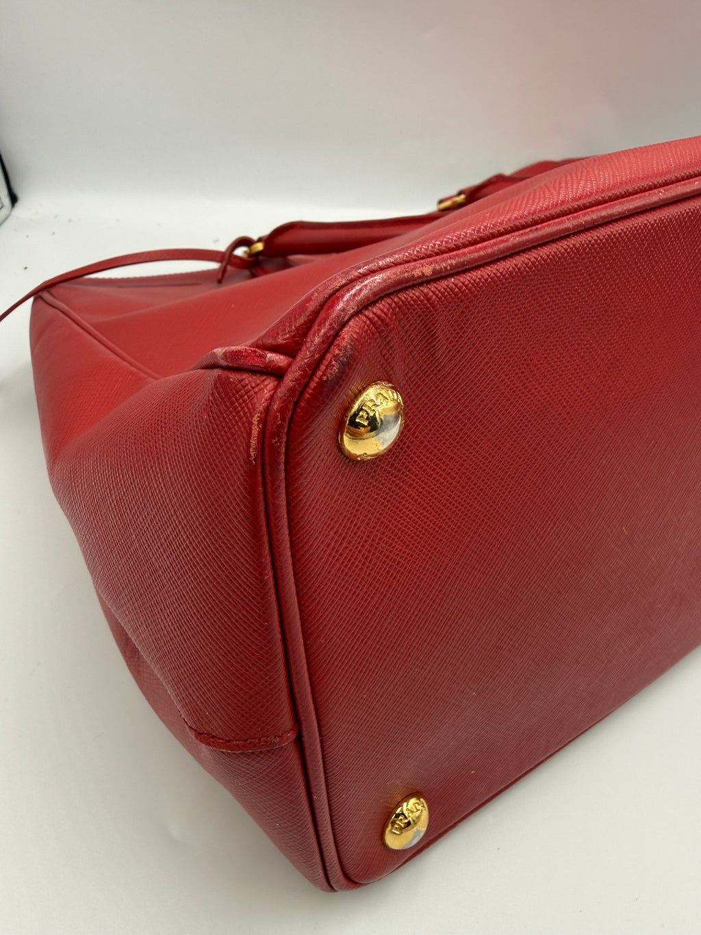 Prada Saffiano Lux Galleria Tote Bag - Red Leather (Pre-owned)