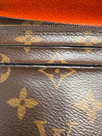 Pre-owned (orange) Louis Vuitton Rose Ballerine Monogram Zippy Wallet - Classic Long Wallet