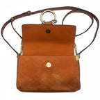Chloé Small Faye Suede & Python-Effect Shoulder Bag Moka Brown