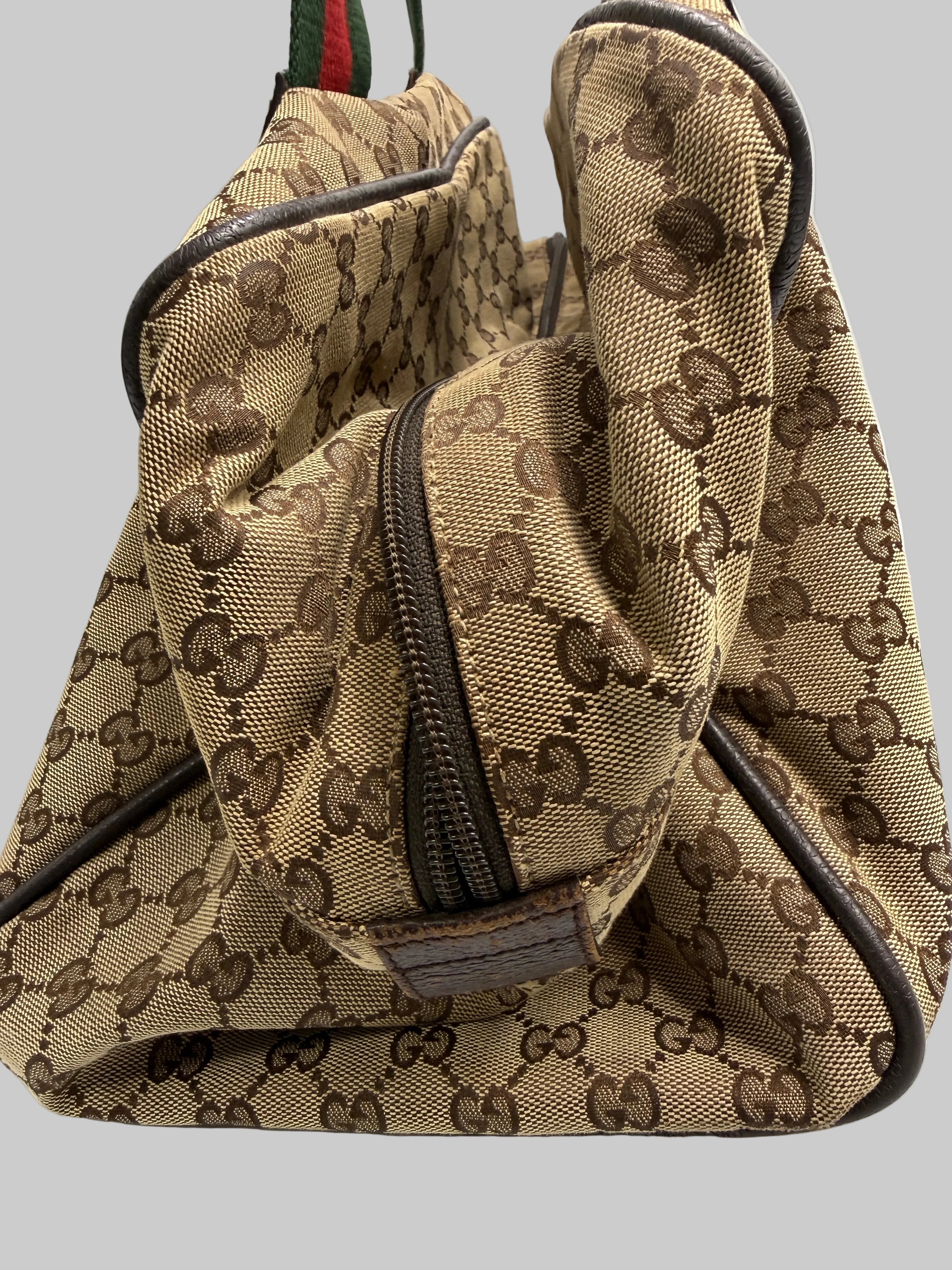 Gucci Vintage Princy Web Shoulder Bag in GG Canvas