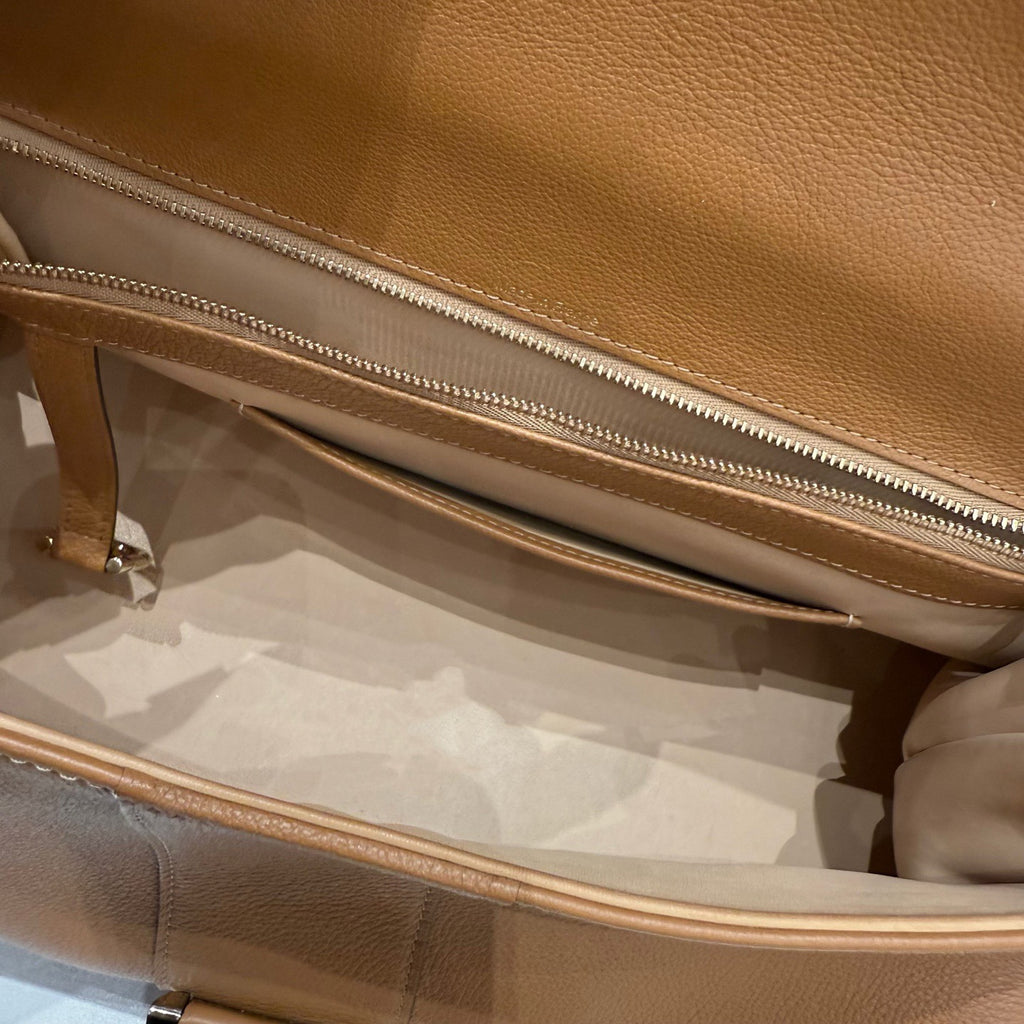 Delvaux Brillant East/West Handbag in Tan Box Calf Leather