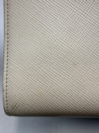 Prada Saffiano Cuir Small Double Bag (Monochrome) in Off-White / Chalk (Talco)