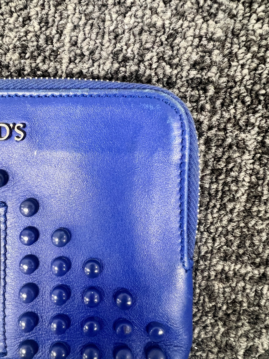 Tod's Gommino Studded Zip-Around Leather Wallet
