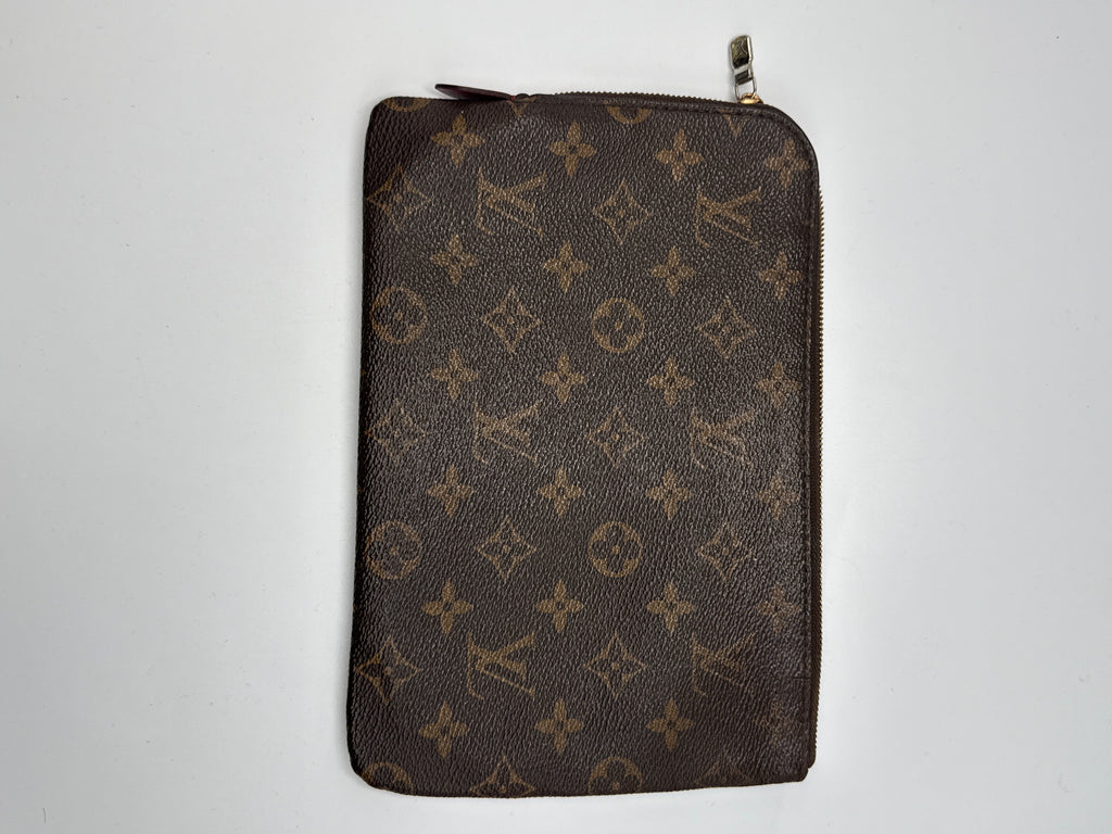 Vintage Louis Vuitton Monogram Pouch - Toiletry Case with Red Interior