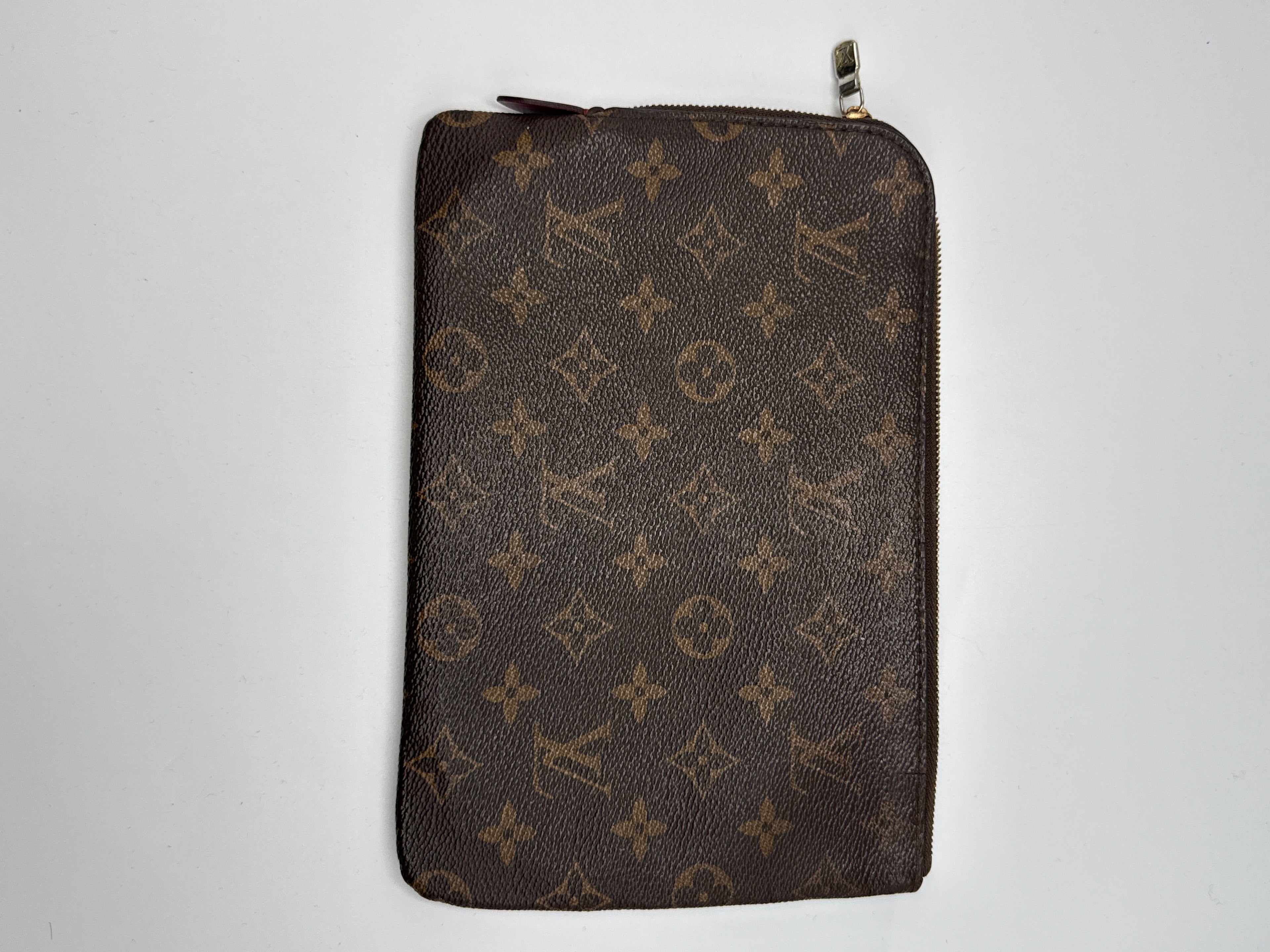 Vintage Louis Vuitton Monogram Pouch - Toiletry Case with Red Interior
