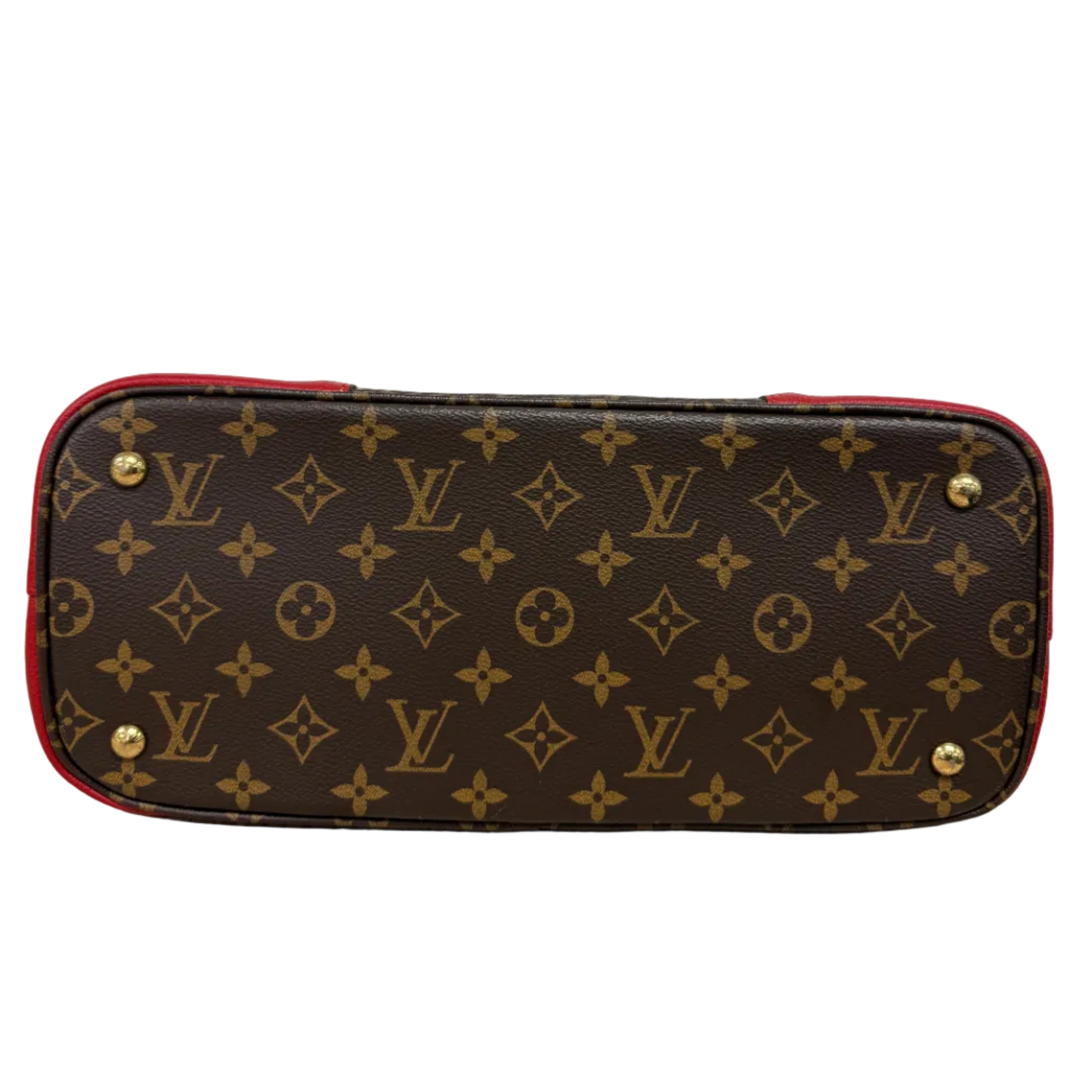Louis Vuitton Flandrin Bag in Monogram Canvas and Red Calfskin