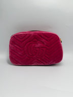 Gucci Velvet Matelass Small GG Marmont Camera Bag