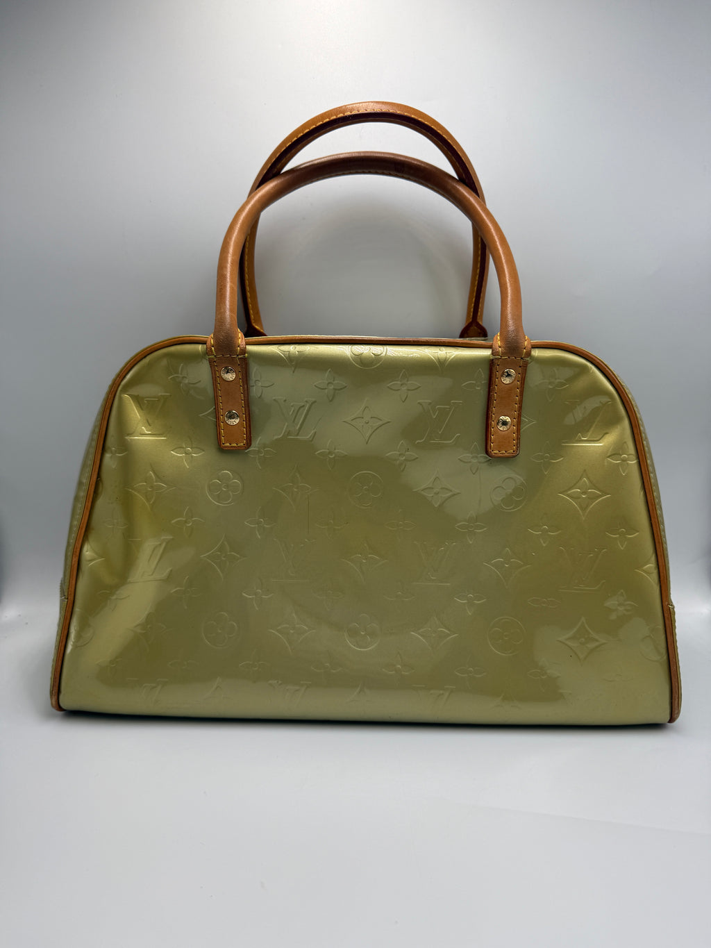 Louis Vuitton Monogram Vernis Soufflot / Tompkins Square Satchel in Bronze