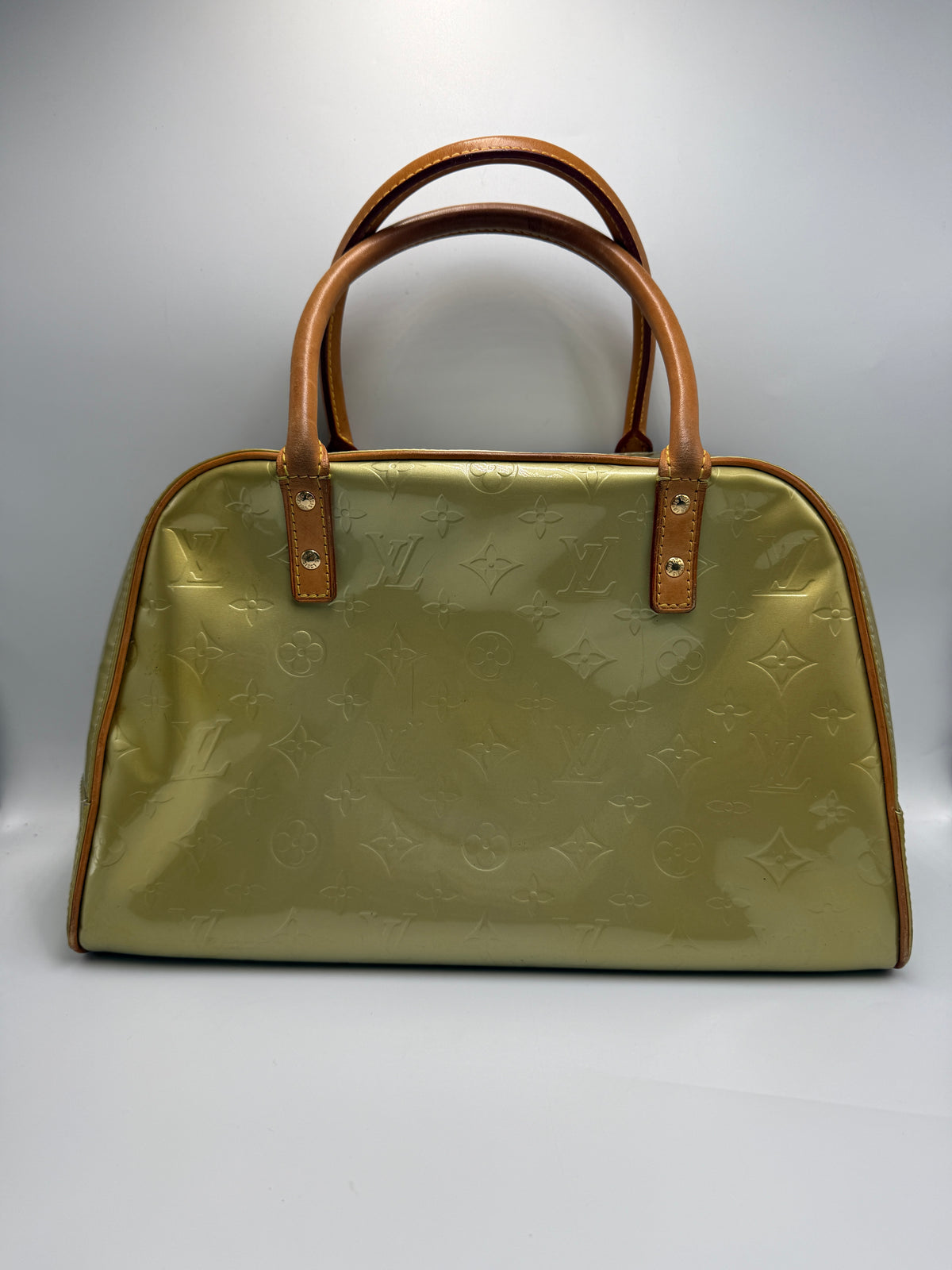Louis Vuitton Monogram Vernis Soufflot / Tompkins Square Satchel in Bronze