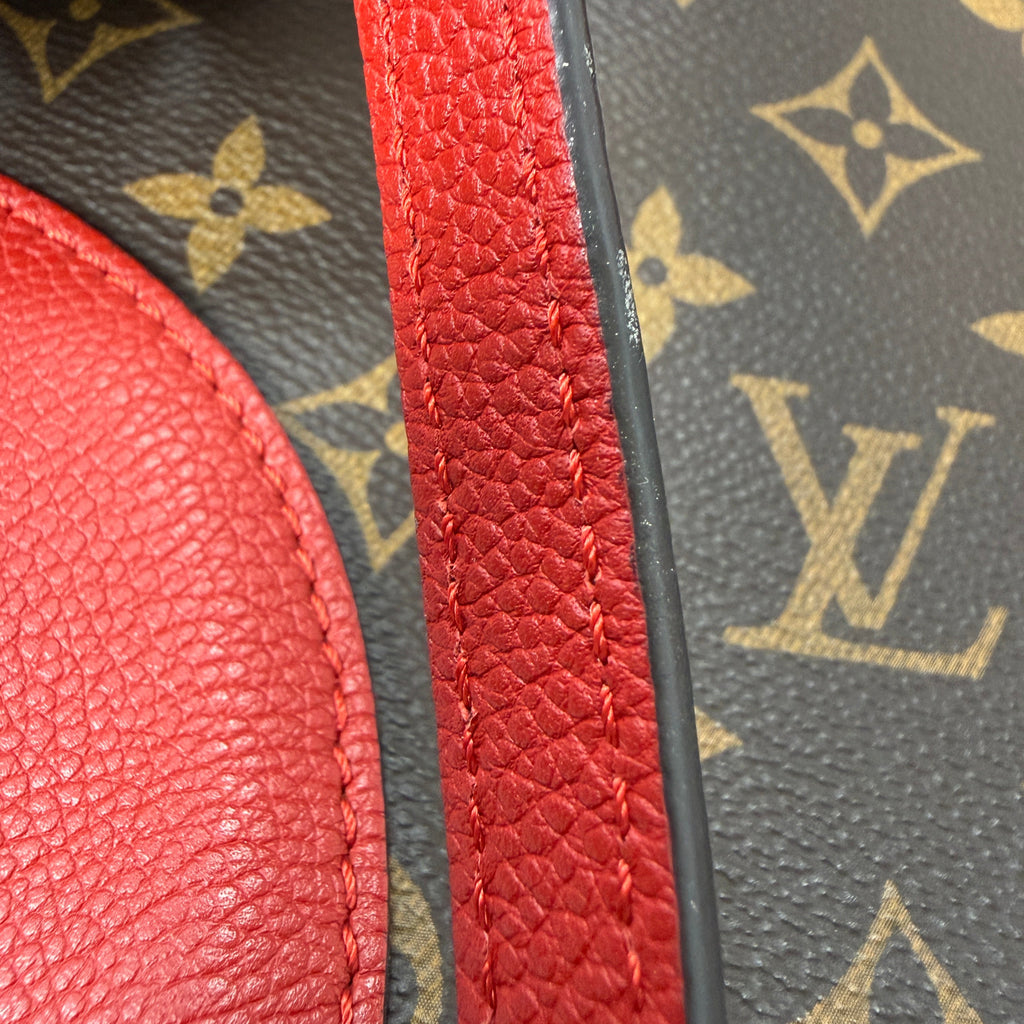Louis Vuitton Flandrin Bag in Monogram Canvas and Red Calfskin