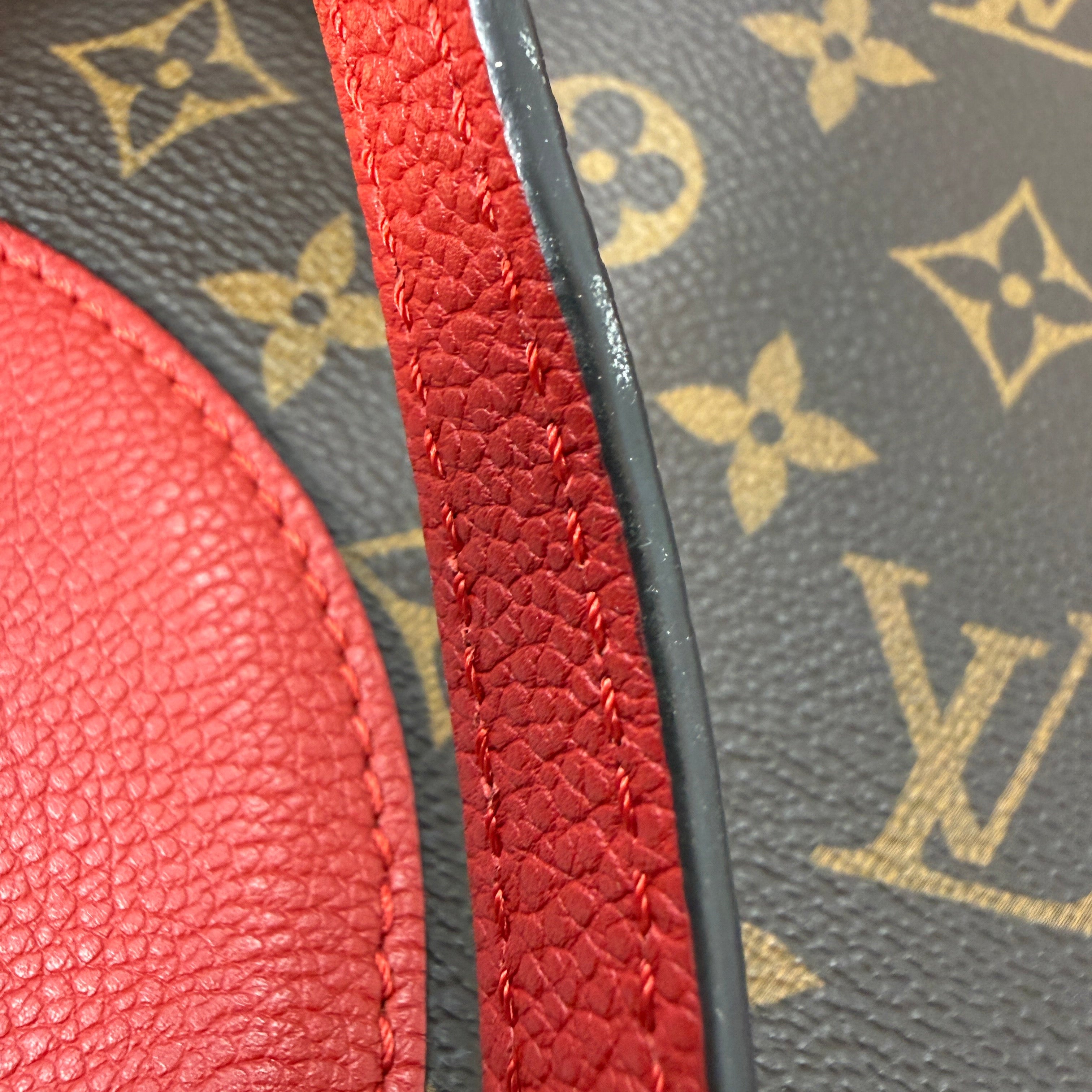 Louis Vuitton Flandrin Bag in Monogram Canvas and Red Calfskin