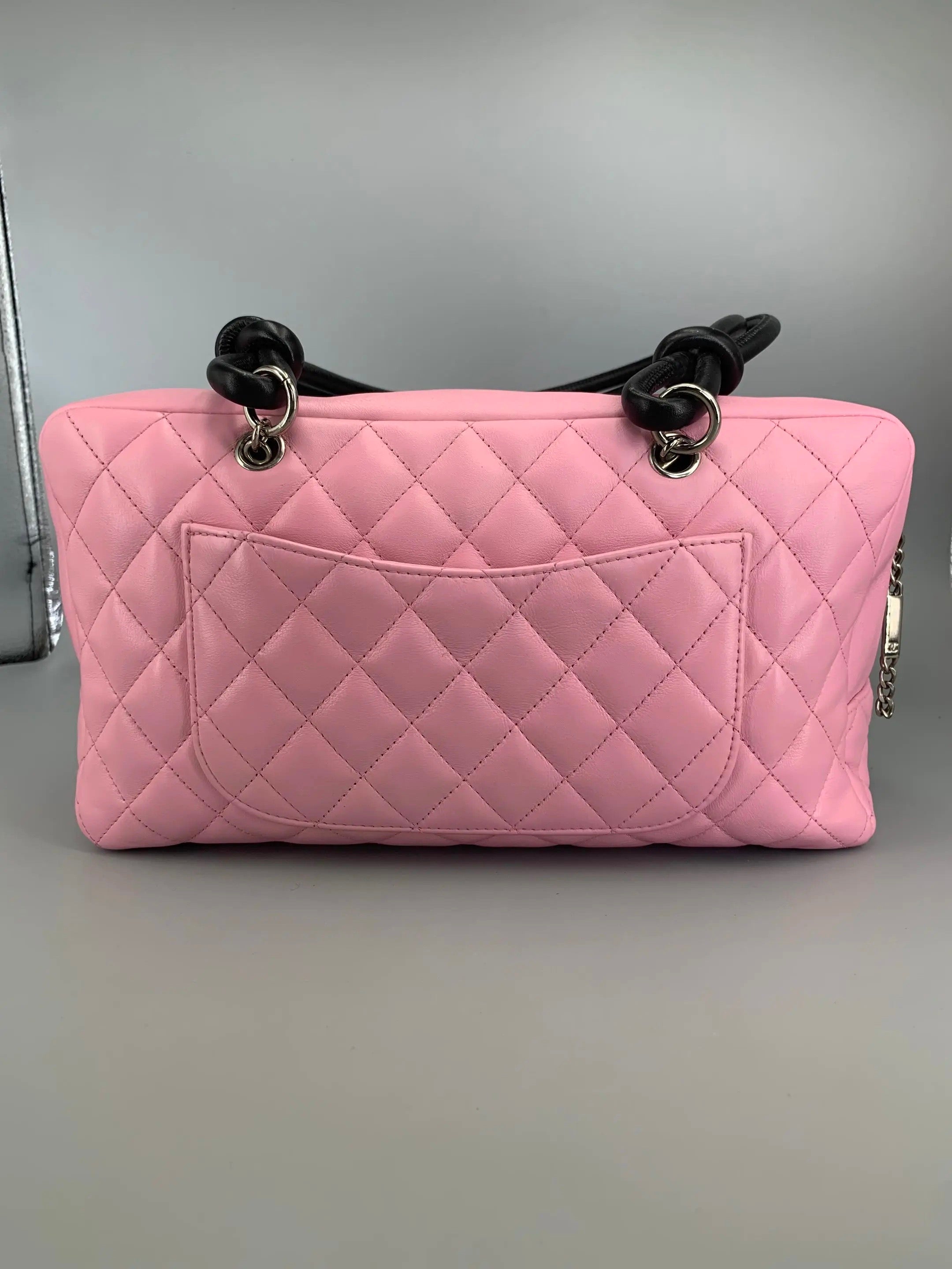 Chanel Cambon Bowler Bag Pink Quilted Leather