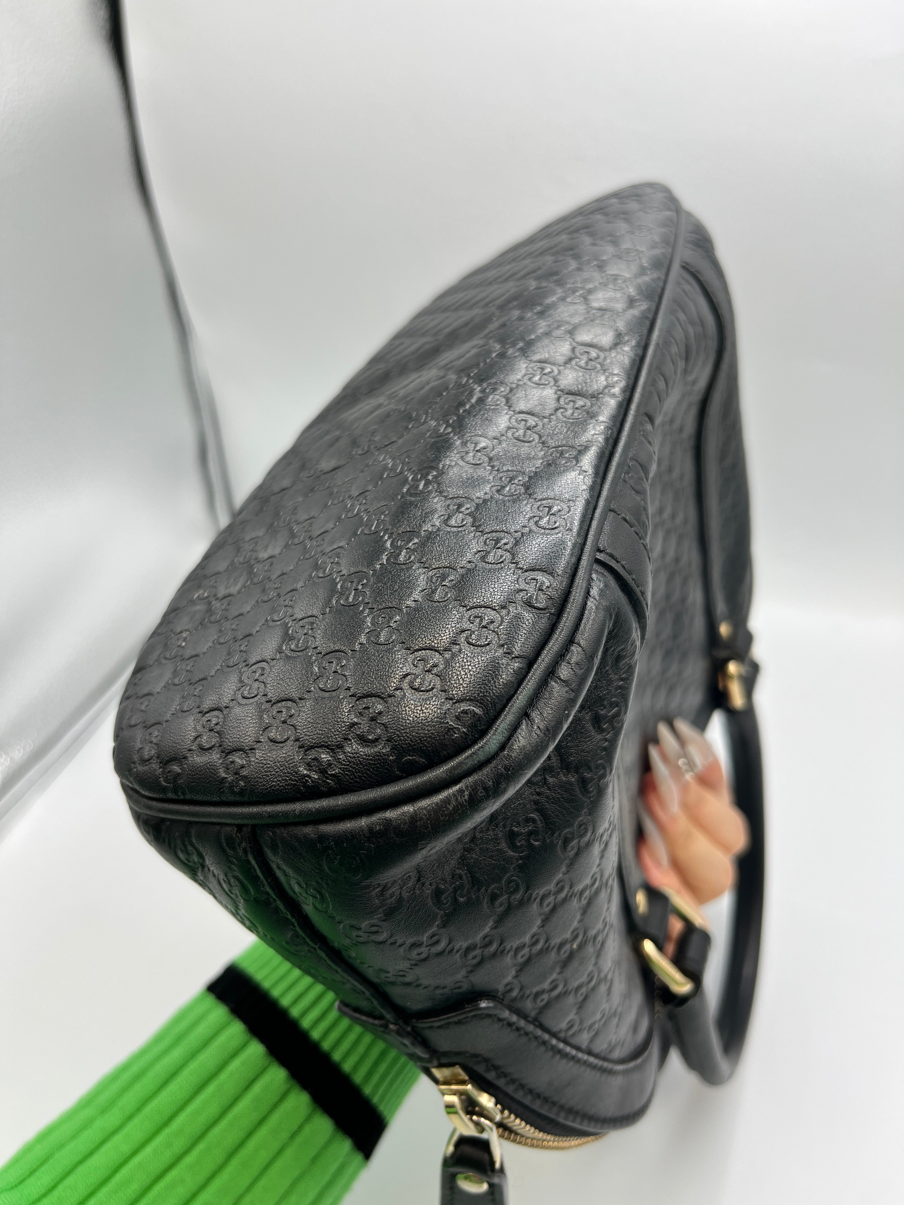 Gucci Guccissima Black Leather Dome Bag