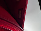 Chanel Classic Quilted Wallet on Chain (WOC) in Red Lambskin with Silver Hardware