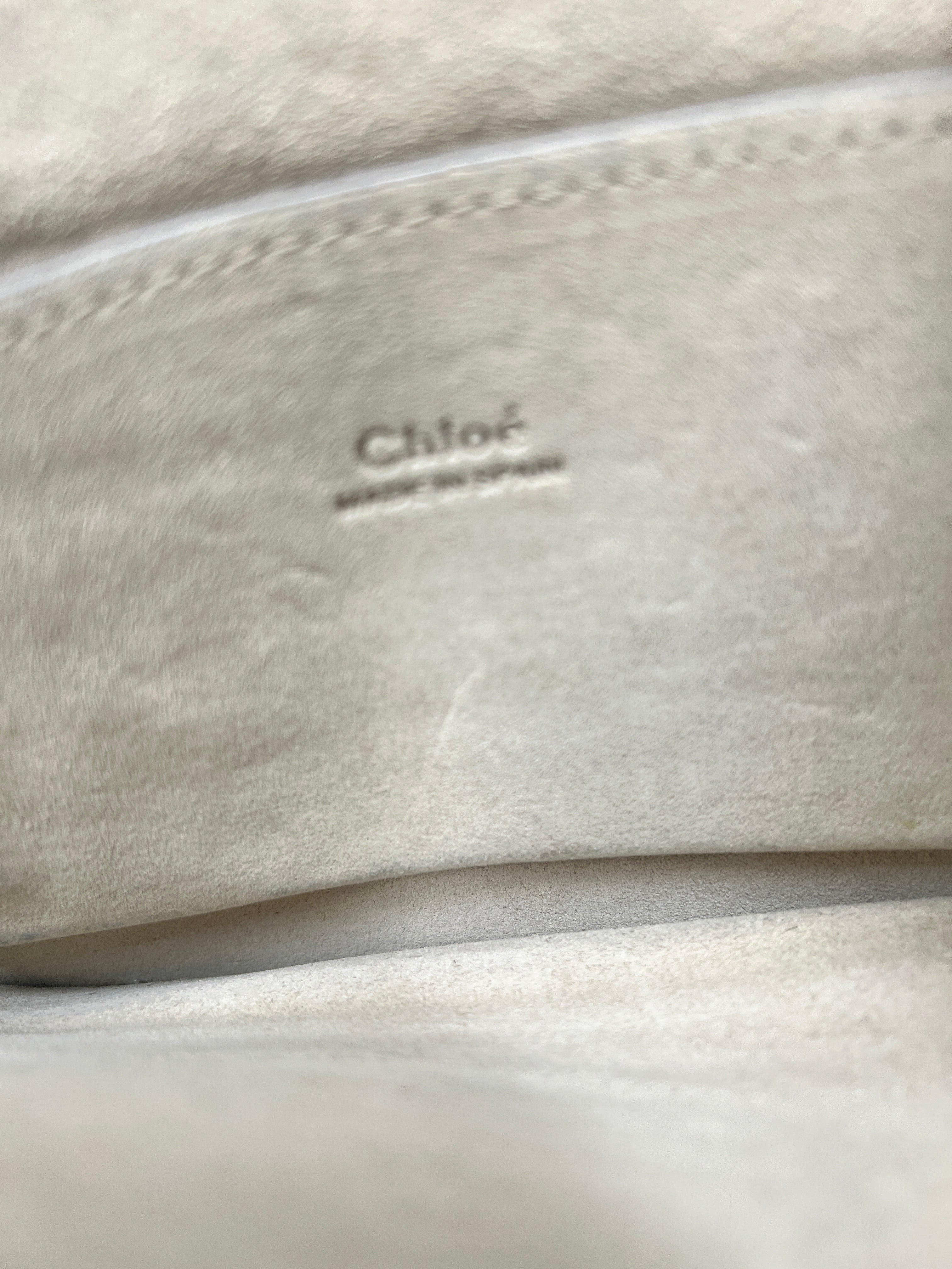Chloé Small Faye Suede & Python-Effect Shoulder Bag Moka Brown